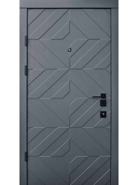 Вхідні двері  Qdoors Авангард Тіффані грифель структур софт/біла емаль