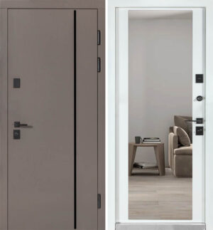 Булат Термо Ультра (квадро) Securemme, модель 546/607. Колір: Тиснений камінь сієна/Біла шагрень