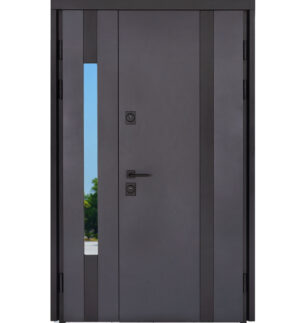 Вхідні двері на замовлення Булат Термо Хаус, модель 716. Полуторні - 1200 мм, з терморозривом та склопакетом