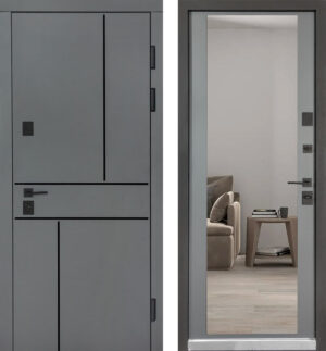 Булат Ультра (квадро) Securemme, модель 557/607 тоноване дзеркало. Колір: Попелястий металік/Сірий шифер.