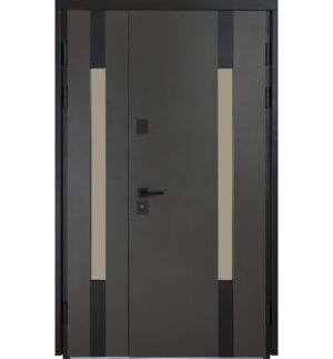 Вхідні двері на замовлення Булат Котедж, модель 706. Полуторні - 1200 мм, з двома склопакетами