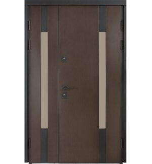 Вхідні двері на замовлення Булат Термо Хаус, модель 706. Полуторні - 1200 мм, та двома склопакетами