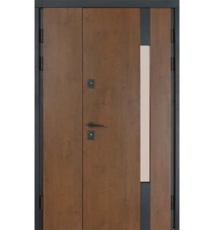 Вхідні двері на замовлення Булат Термо Хаус, модель 705. Полуторні - 1200 мм, з терморозривом та склопакетом