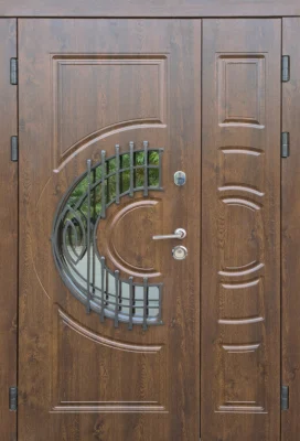 Вхідні двері Q-DOORS Греція 1200 ковка ФОРТ М Тріо 1200 дуб темний