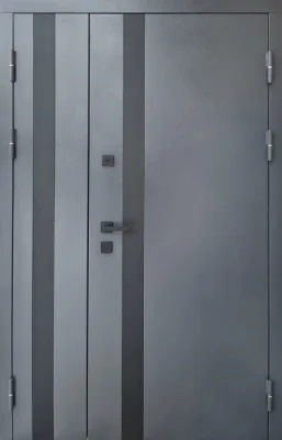 Вхідні двері Q-DOORS Люкс Вега 1200 форт м Метал / МДФ RAL 7024 оксид темний