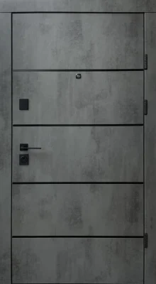 Вхідні двері Q-DOORS Комбі-АК Premium оксид темний бетон сніжний
