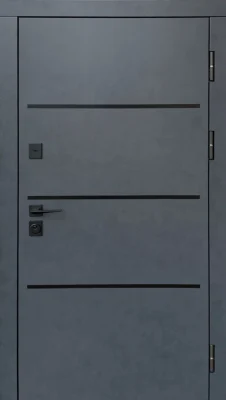 Вхідні двері Q-DOORS Токіо форт м TERMO бетон антрацит бетон сніжний