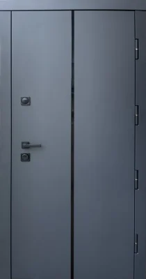 Вхідні двері Q-DOORS Перфект Стронг 4 Контури + дзеркало антрацит білий супермат