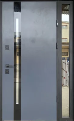 Вхідні двері STRAJ Slim S Antrw + Side Proof Side Light не стандарт антрацит білий атлас