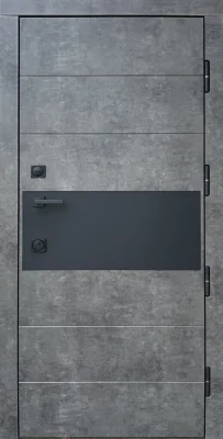 Вхідні двері Q-DOORS Стоун Стронг 4 Контури + дзеркало мрамор темний