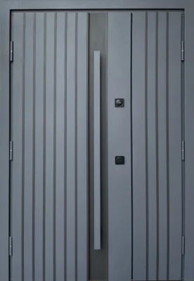 Вхідні двері Q-DOORS IRON 1200 Strong фарба графіт біле дерево