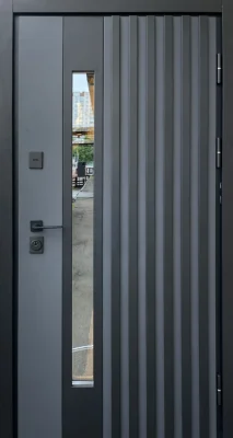 Вхідні двері Q-DOORS Преміум Ніцца форт м преміум терморозрив RAL 7016 білий мат