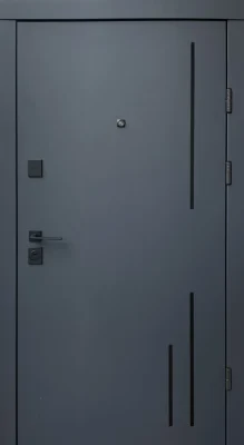 Вхідні двері Q-DOORS Тріоні АК Premium HYBRID антрацит біла шагрень
