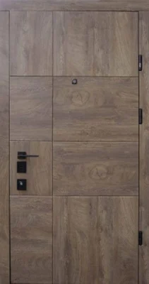 Вхідні двері STRAJ Terra S New STRAJ LUX Prestige спил дерева коньячний