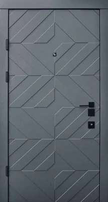 Вхідні двері Q-DOORS Авангард Тіффані грифель структур софт / біла емаль